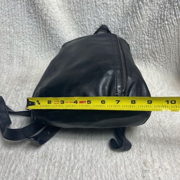 Tignanello Black Leather small Backpack with silver tone hardwares. main image 4